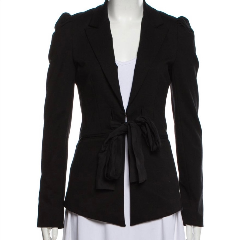 Elizabeth and James Black Bow Detail Blazer